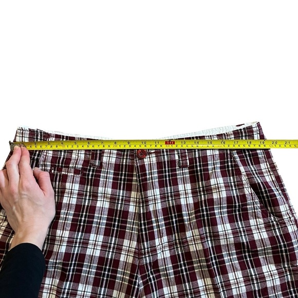 Red Camel red Plaid Men's Shorts size 36 casual 100% cotton summer - Picture 4 of 9